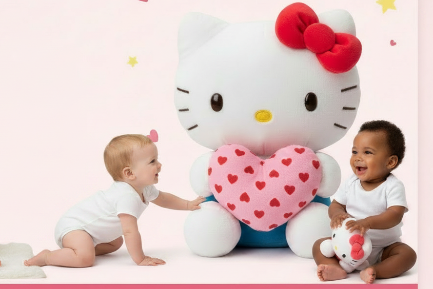 Hello Kitty Soft Plush Toy with Heart X–Large Cute Gift for Kids & Girls