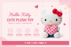 Hello Kitty Soft Plush Toy with Heart X–Large Cute Gift for Kids & Girls