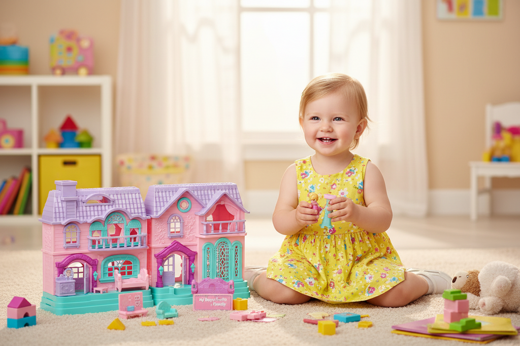 My Happy Family Doll House With Mini Couple & Accessories