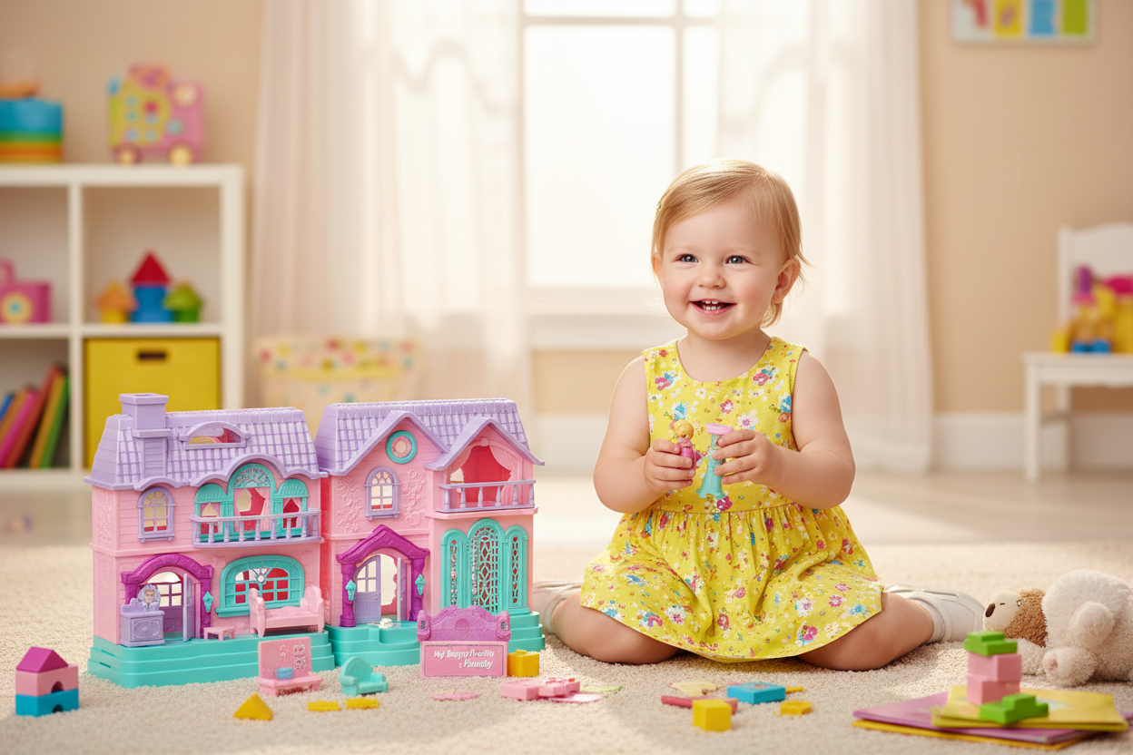 My Happy Family Doll House With Mini Couple & Accessories