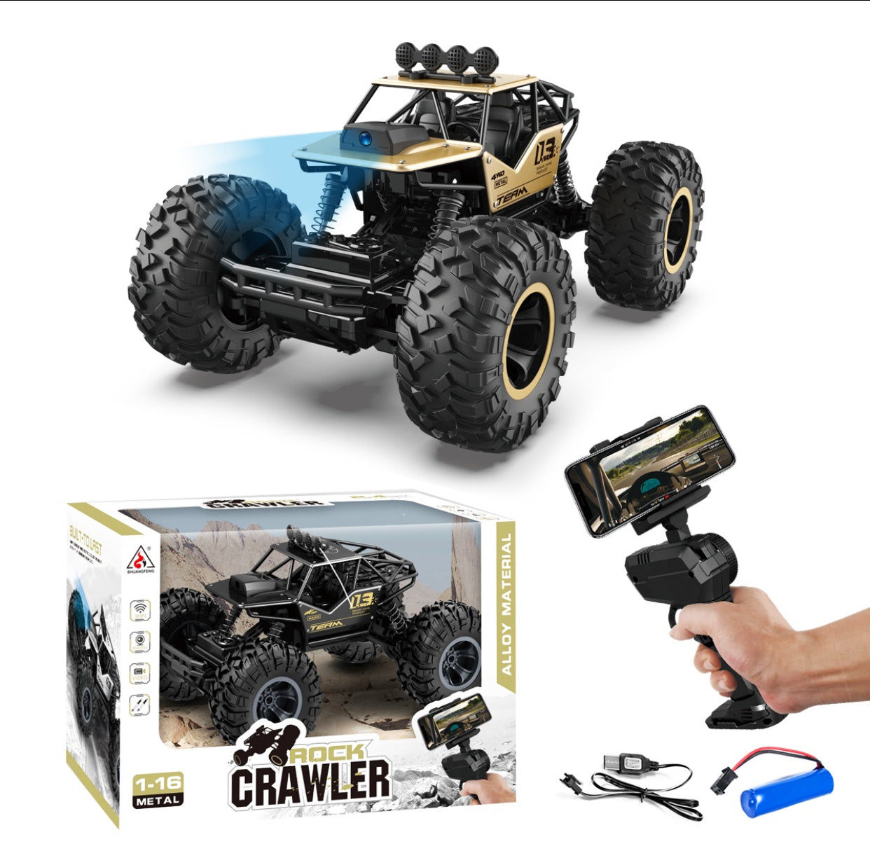 RC Camera Climbing Rock Crawler Car Four-wheel Alloy Material.