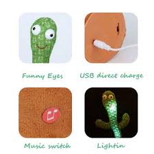 Dancing Cactus Plush Toy - Educational, Talking & Singing Electronic Pet for Babies